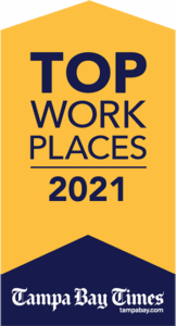 'Top Work Places 2021' from Tampa Bay Times.